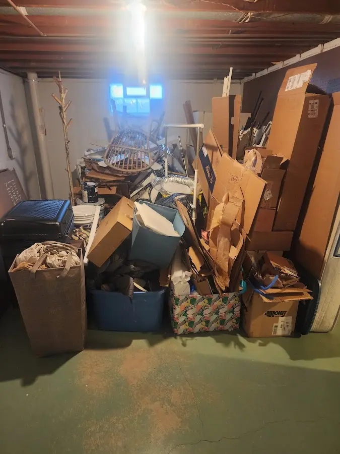 Roll-off dumpster container at job site for 15 Yard Dumpster Rental in Patterson